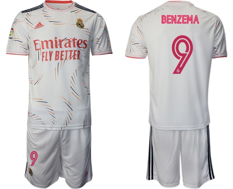 Men 2021-2022 Club Real Madrid home white #9 Adidas Soccer Jersey->customized soccer jersey->Custom Jersey